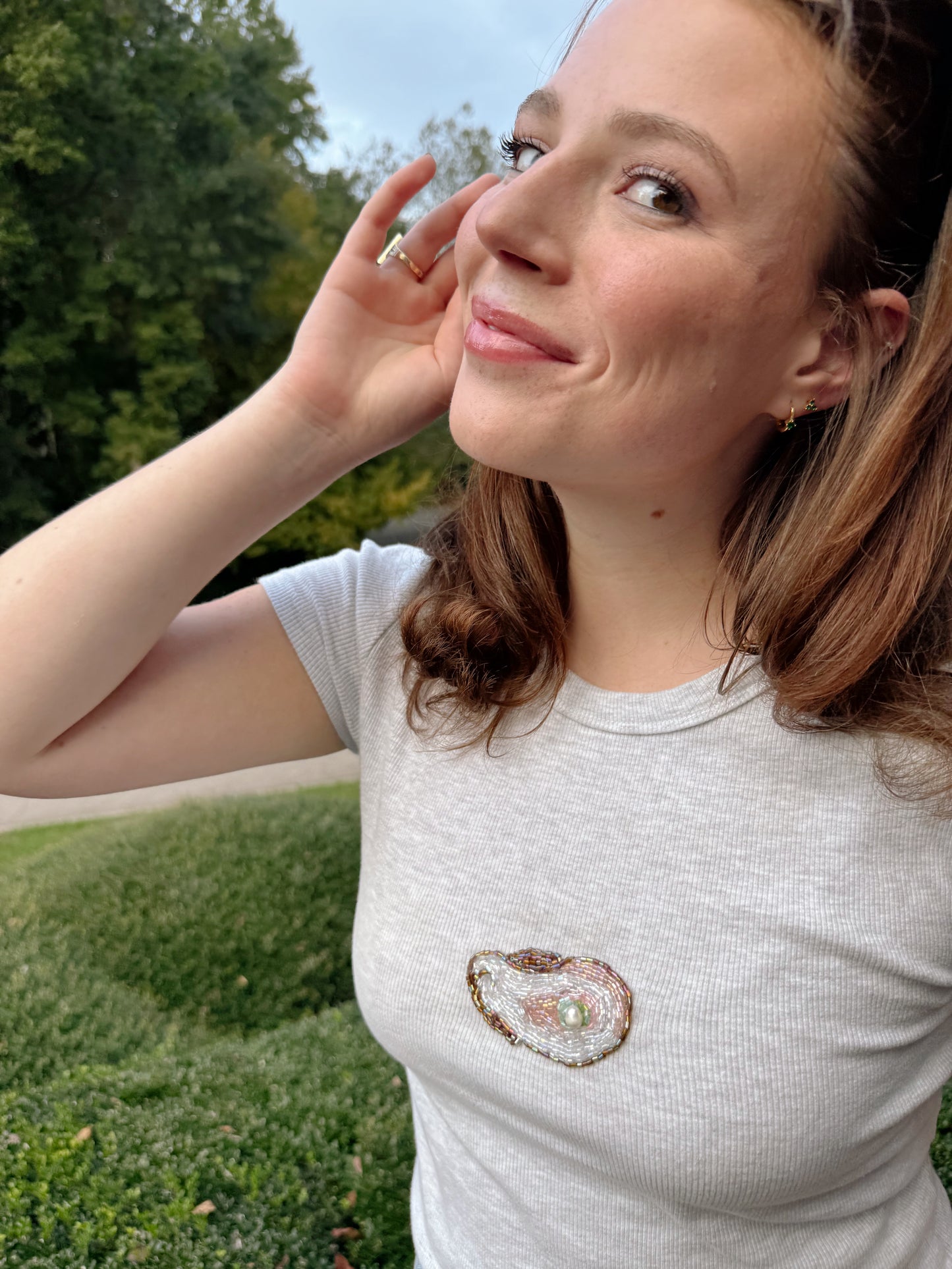 Oyster Beaded T-Shirt